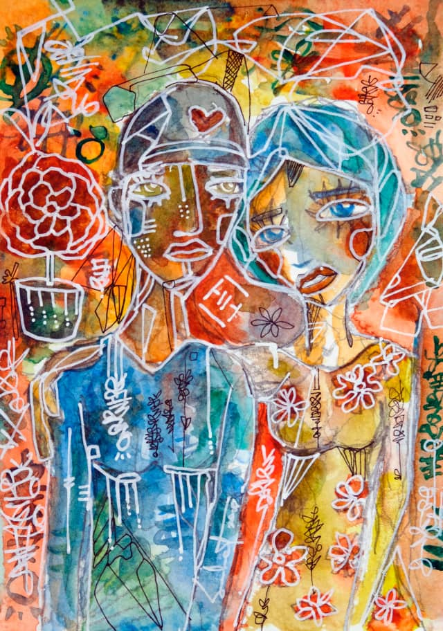 Parental guidance 2026 Sabet 13" x 19" Mixed Media Original