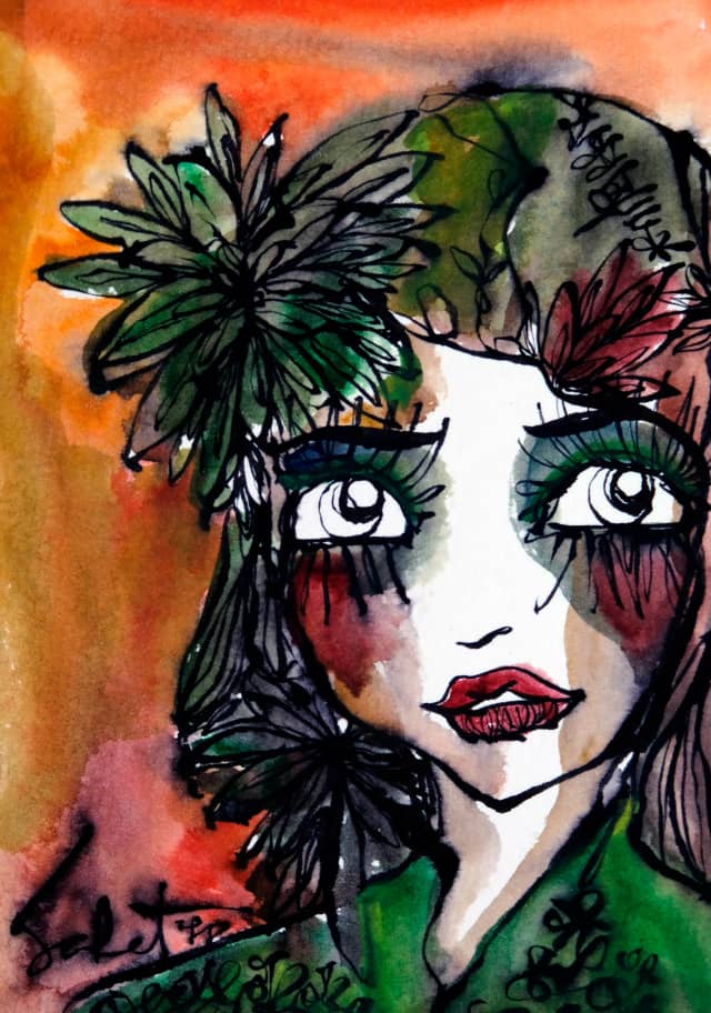 Royal wedding 2026 Sabet 13" x 19" Mixed Media Original