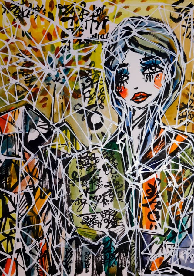 Freedom spring 2026 Sabet 13" x 19" Mixed Media Original