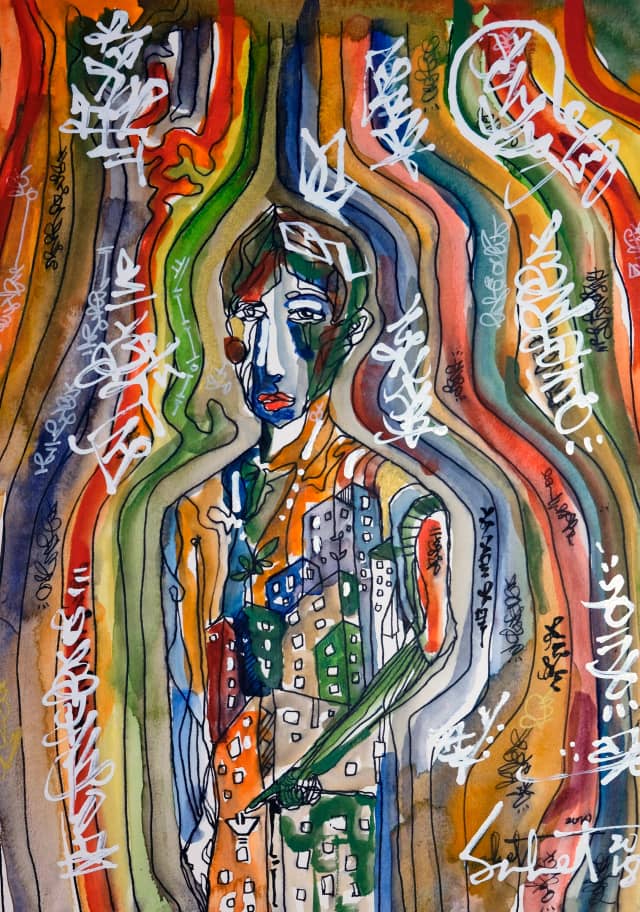 Gateway 2026 Sabet 13" x 19" Mixed Media Original
