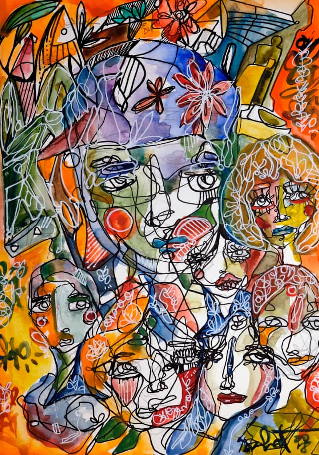Mismatch 2026 Sabet 13" x 19" Mixed Media Original