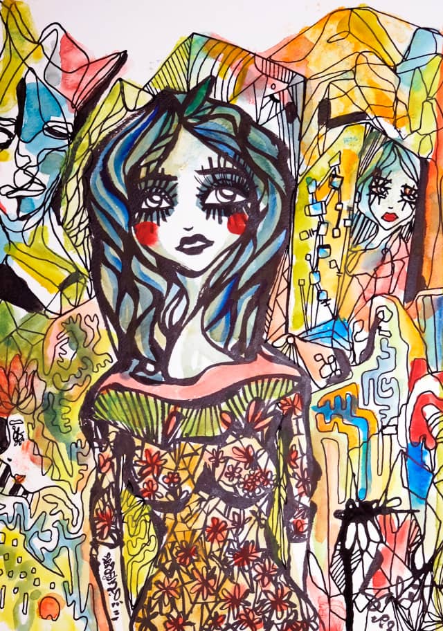 Rightmoves 2026 Sabet 13" x 19" Mixed Media Original