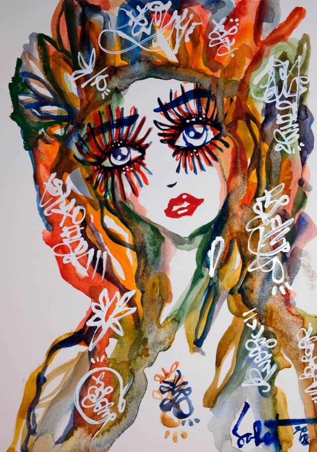 Star alliance 2026 Sabet 13" x 19" Mixed Media Original