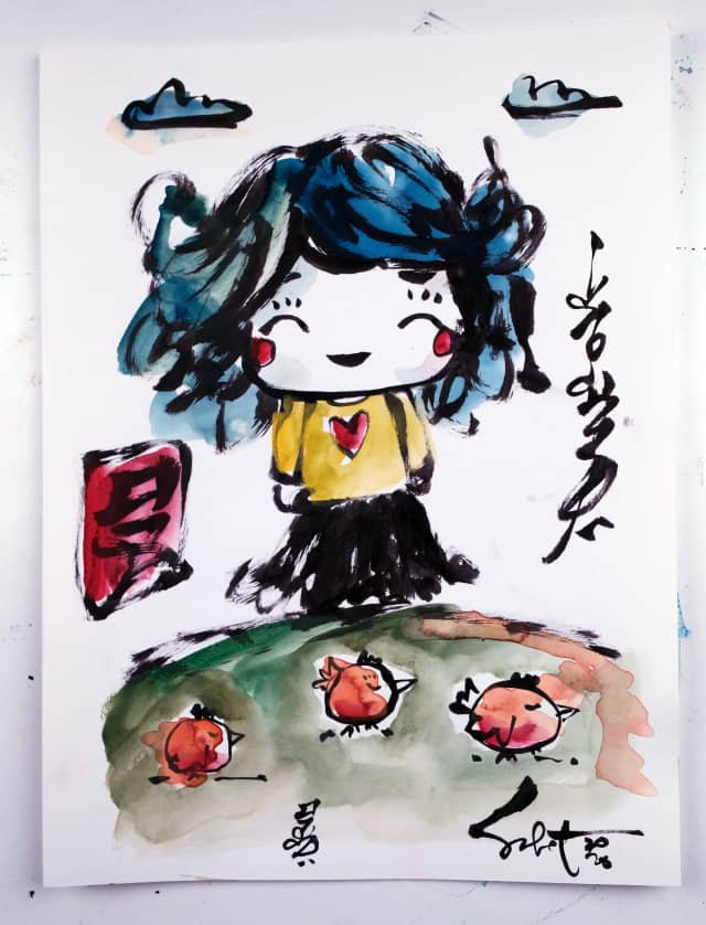 Kawaiichi 2026 Sabet 9" x 12" original