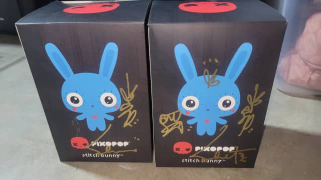 Pixopop Stitch Bunny Keychains Signed