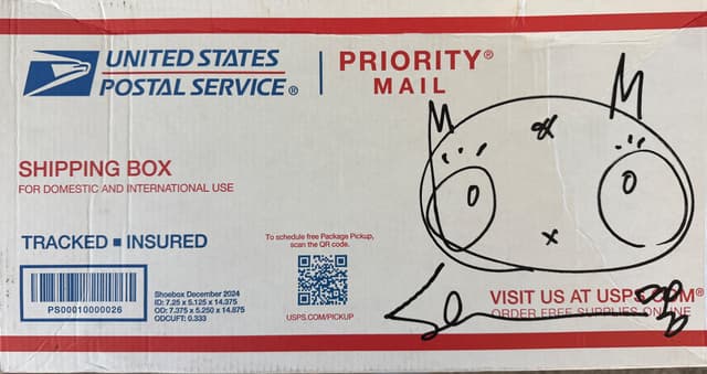Hand Painted USPS Shipping Box 2026 Sabet