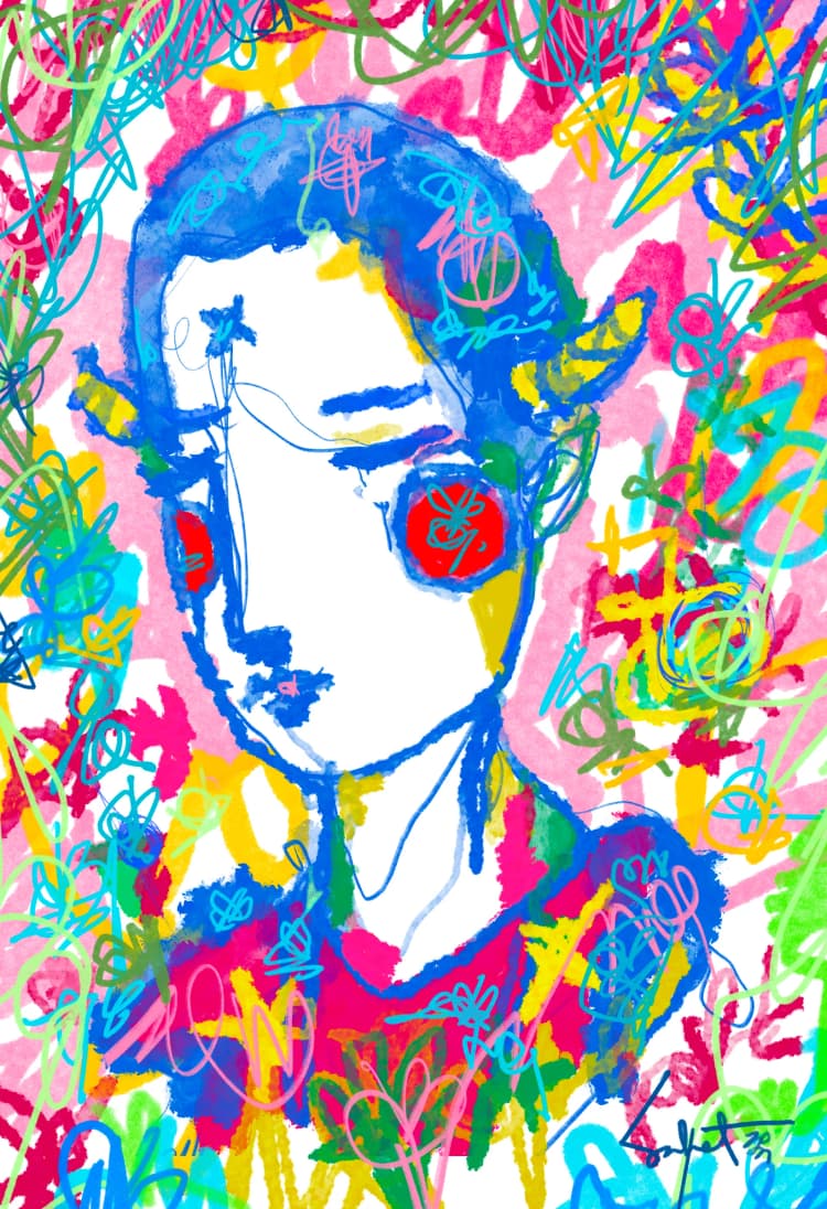 Fluffy Pink 2026 Sabet 12" x 18" Giclée