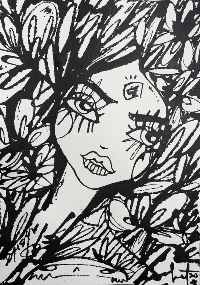Hibiscus 2026 Sabet 7" x 10" Original